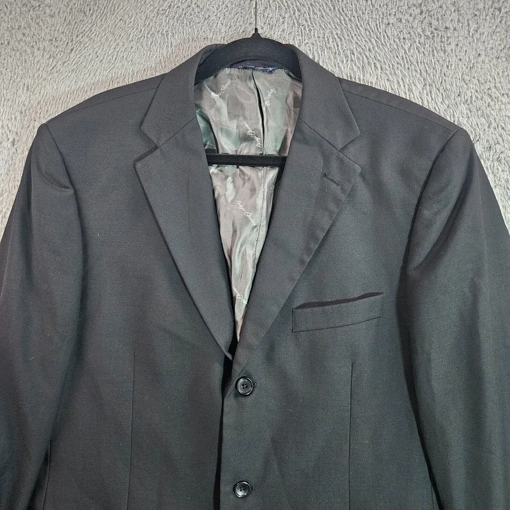 Giorgio‎ Ghanni Suit Blazer Men 42L Merino Wool Super 140's Lana Lux Italy Black